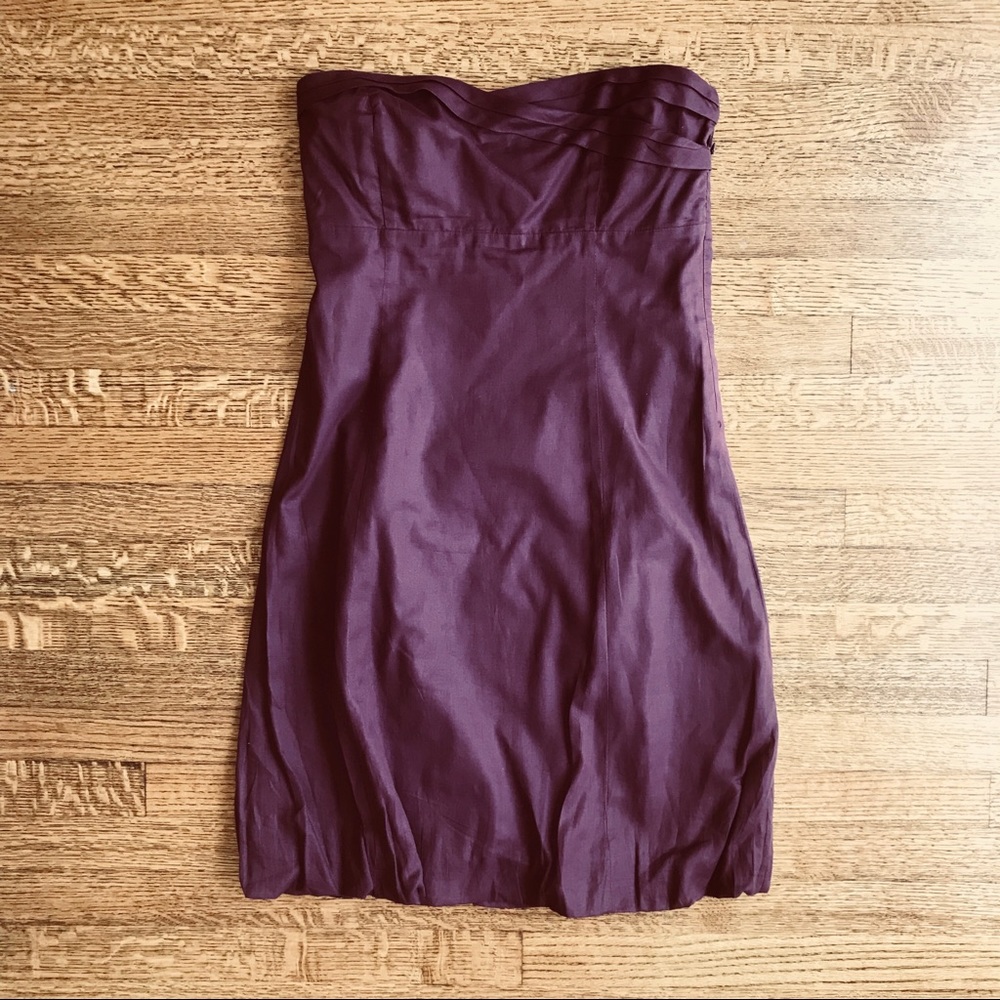 Anthro Deletta Plum Strapless Dress